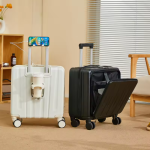 14-Inch Small Luggage Can Go On The Plane Without Checking, With A Password Lock, Leather Suitcase, Travel Trolley Case