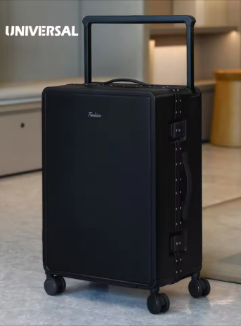 2026 new high-end wide pull rod luggage, aluminum frame travel suitcase, sturdy large capacity boarding case